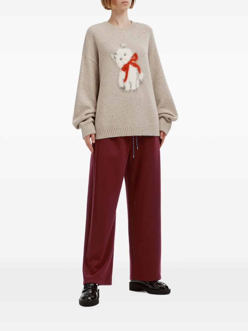 tout a coup drawstring wide-leg track pants Rood