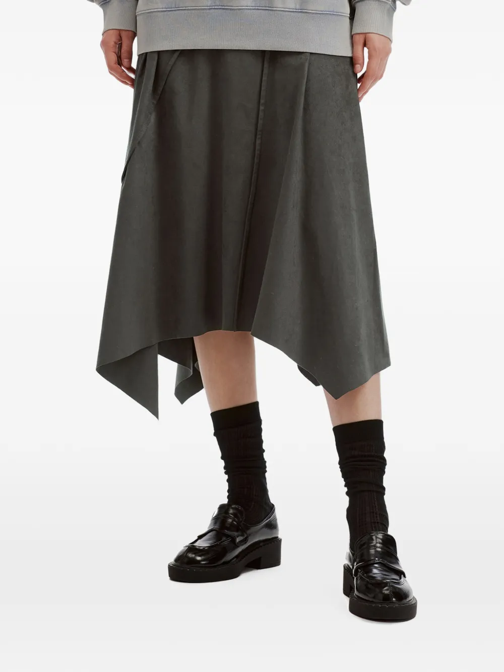 b+ab asymmetric panelled midi skirt Grijs