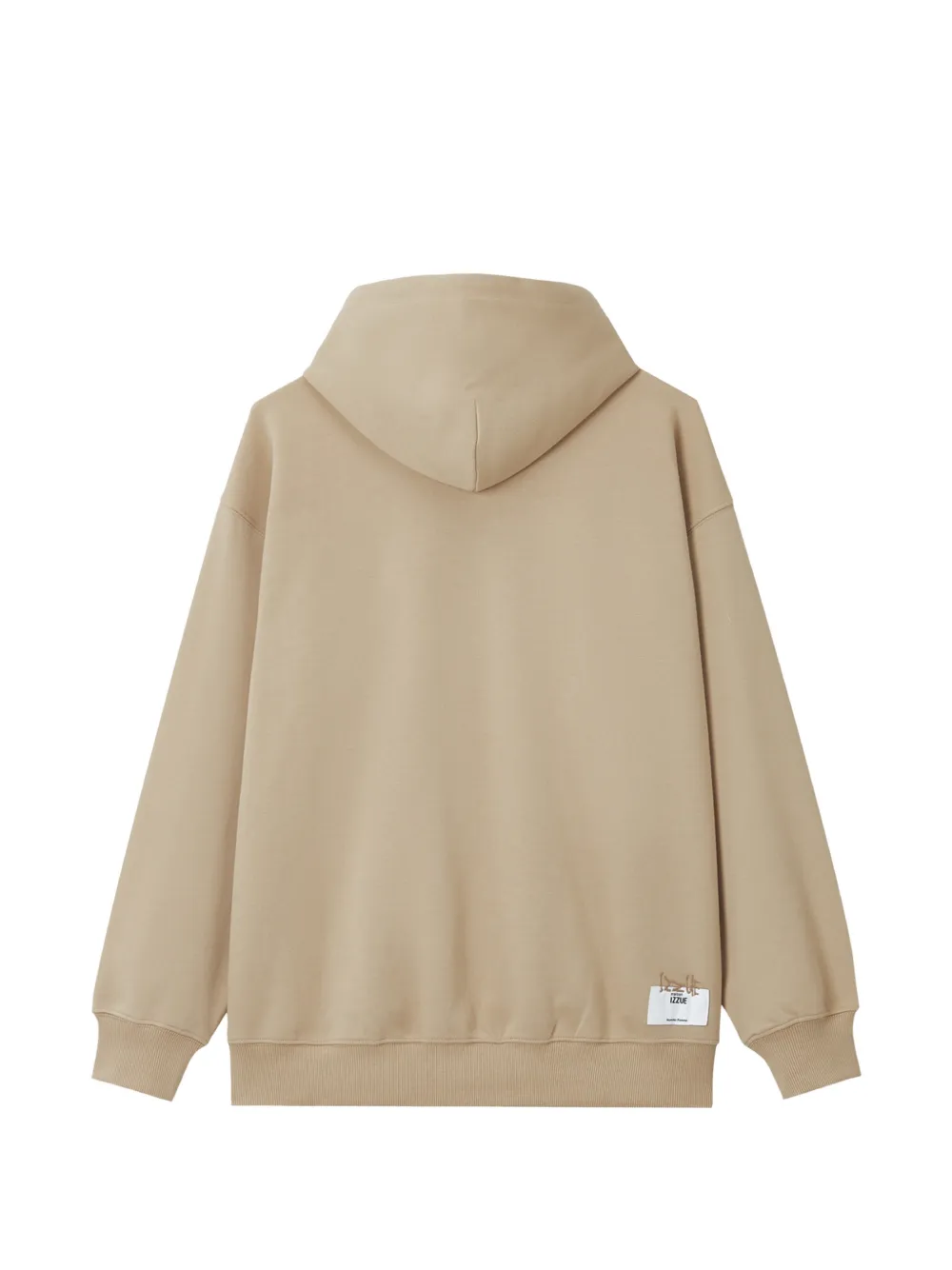 izzue Hoodie met geborduurde tekst en rits Beige