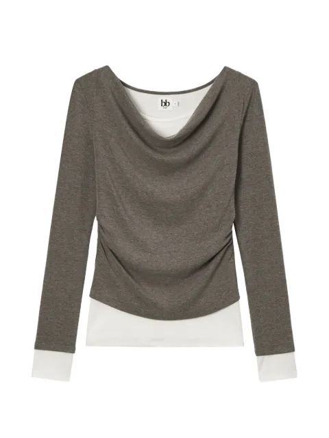 b+ab cowl-neck layered T-shirt