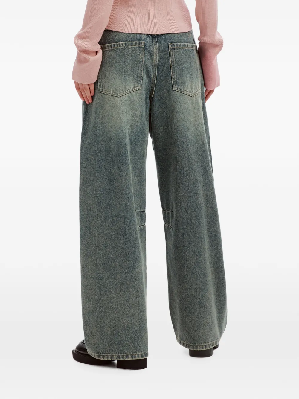 tout a coup faded-effect wide-leg jeans Blauw