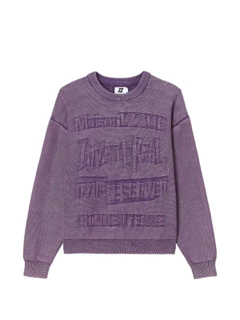 izzue logo-embossed cotton sweater