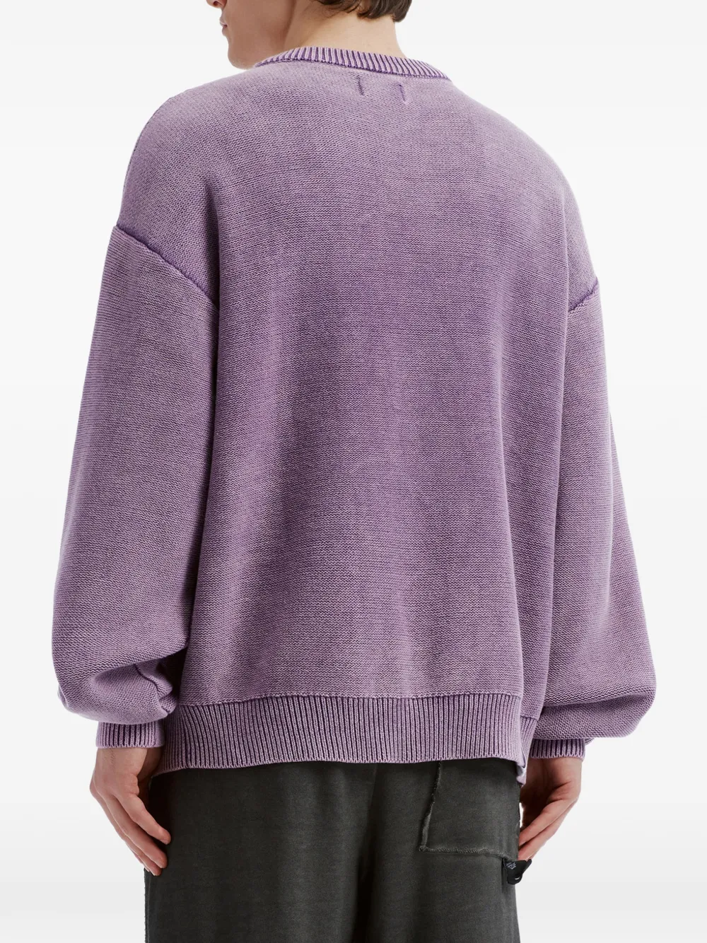 izzue logo-embossed cotton sweater Paars