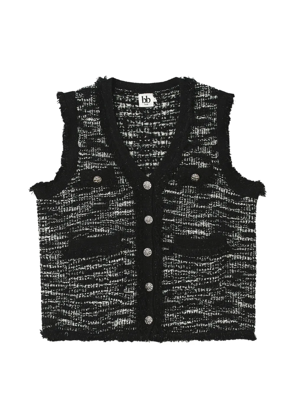 b+ab fringe-trim button-up gilet