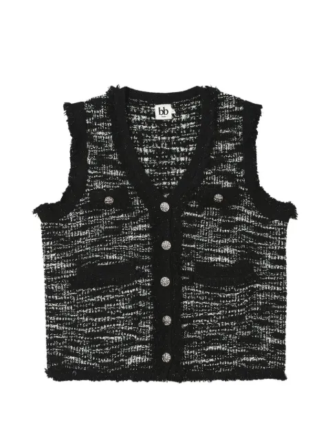b+ab fringe-trim button-up gilet