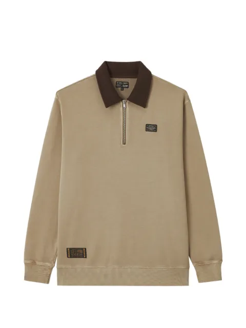 izzue quarter-zip logo-patch sweater