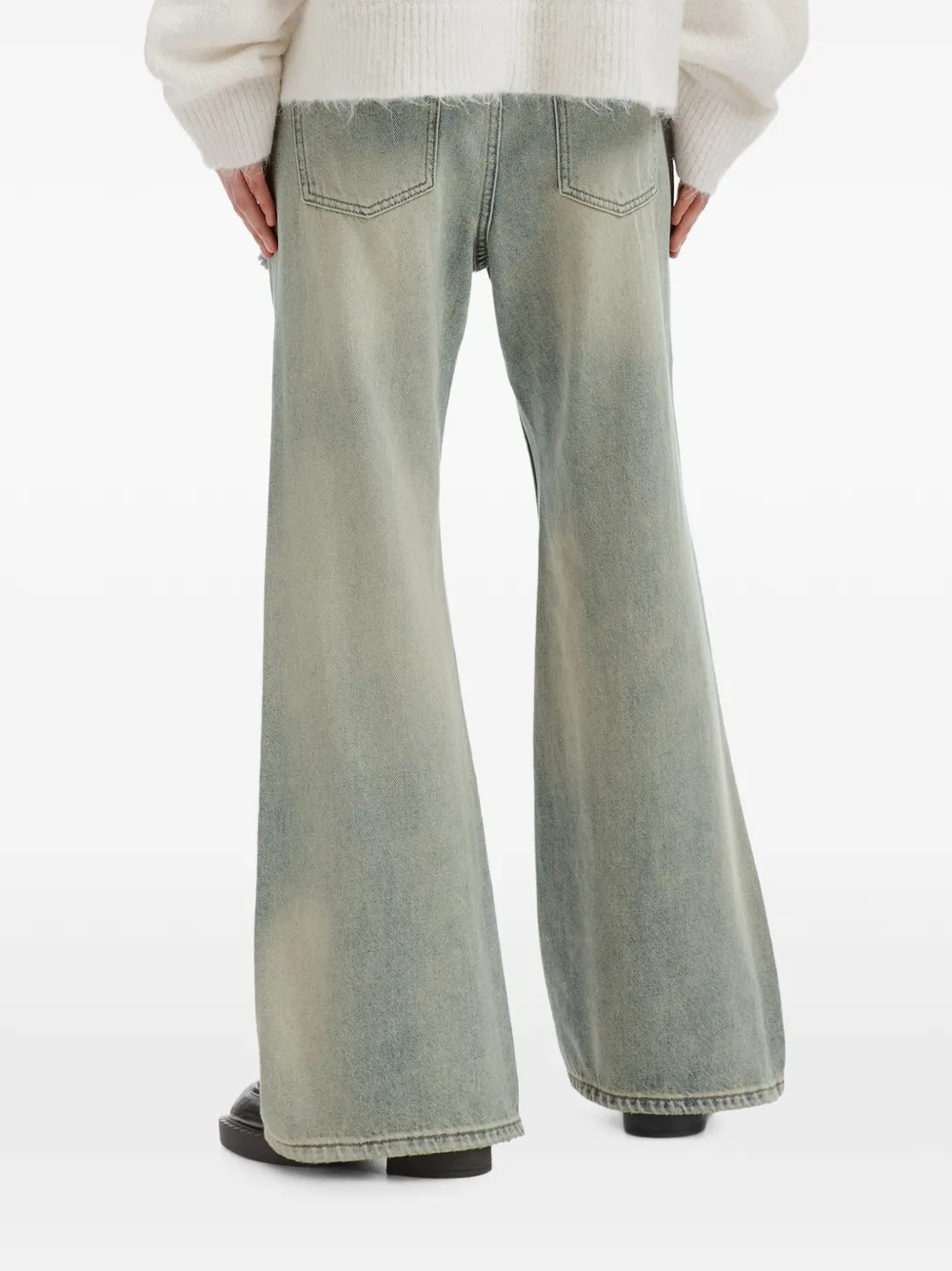tout a coup distressed flared jeans Blauw