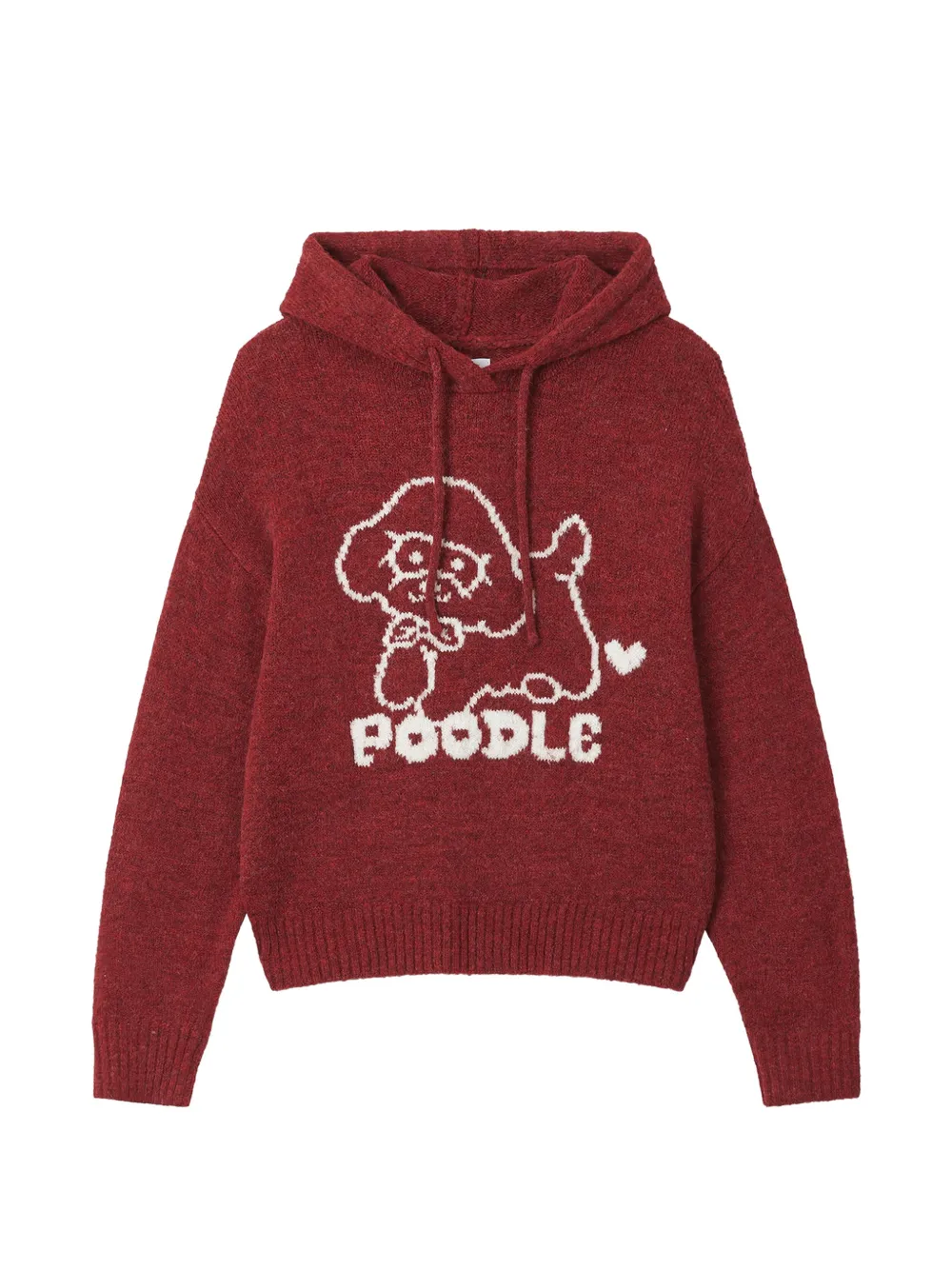 Chocoolate Intarsia-knit Drawstring Hoodie In Red