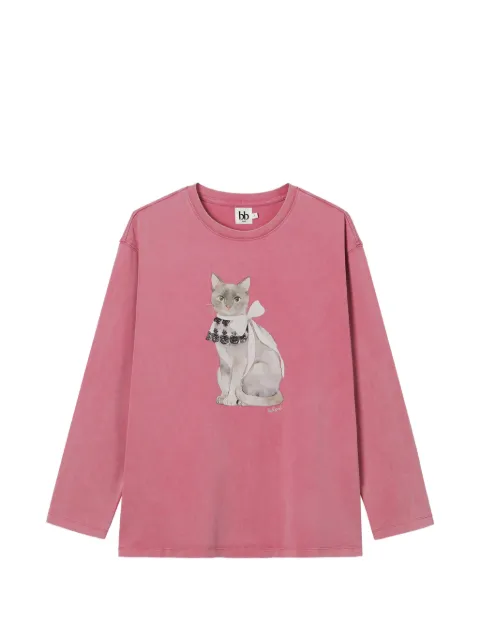 b+ab cat-print long-sleeve T-shirt