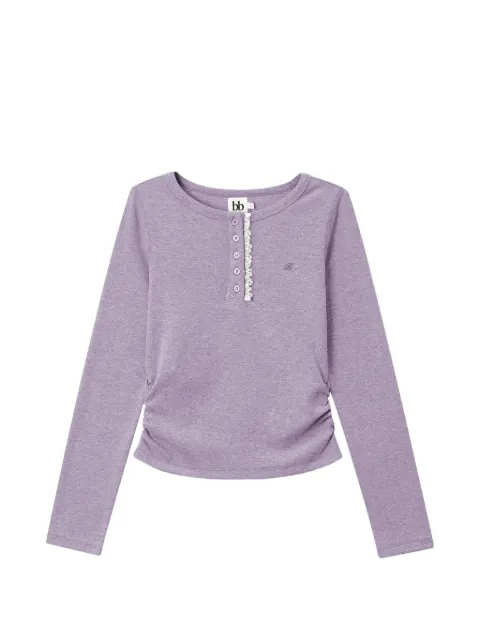 b+ab lace-trim ruched T-shirt