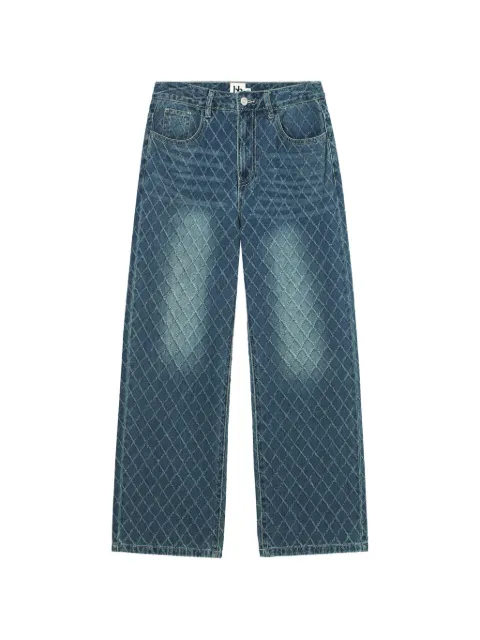b+ab diamond-pattern wide-leg jeans