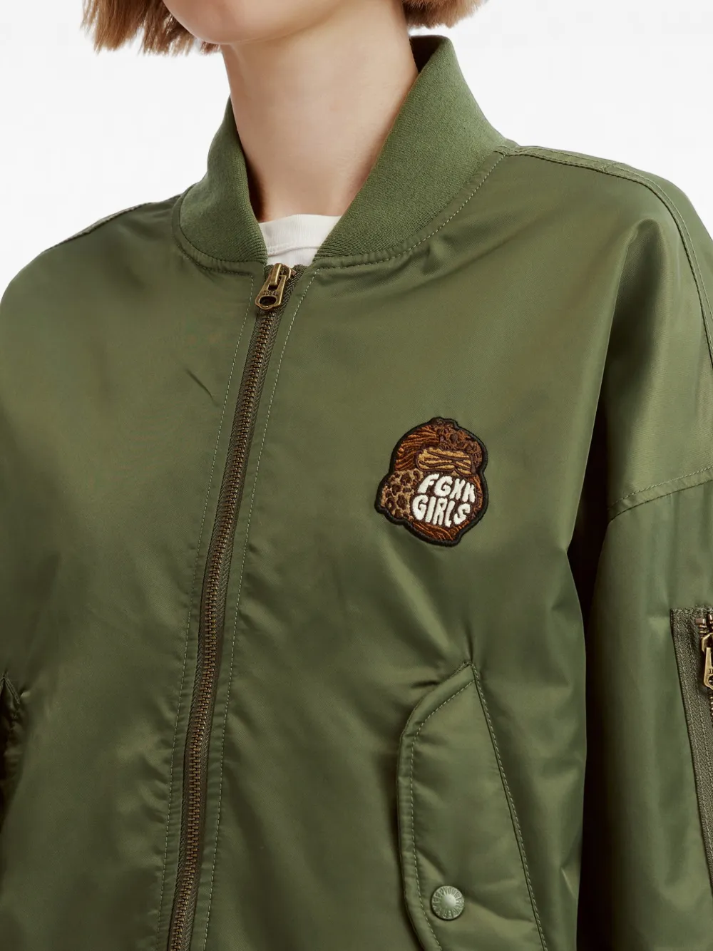 FINGERCROXX Bomberjack met logopatch Groen