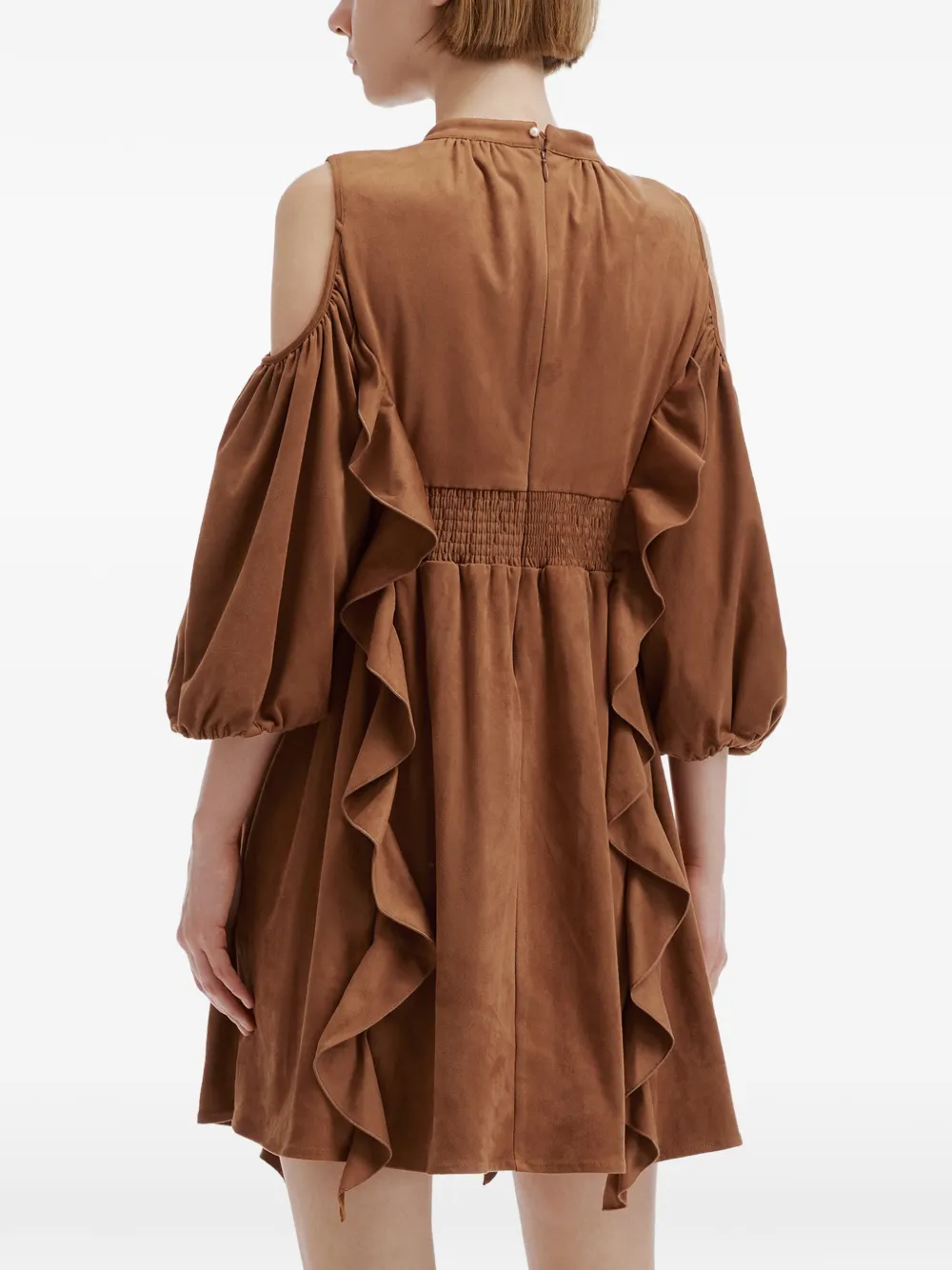 b+ab Off-shoulder mini-jurk Bruin