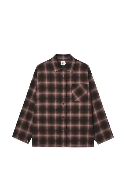 b+ab check-pattern button-up shirt jacket
