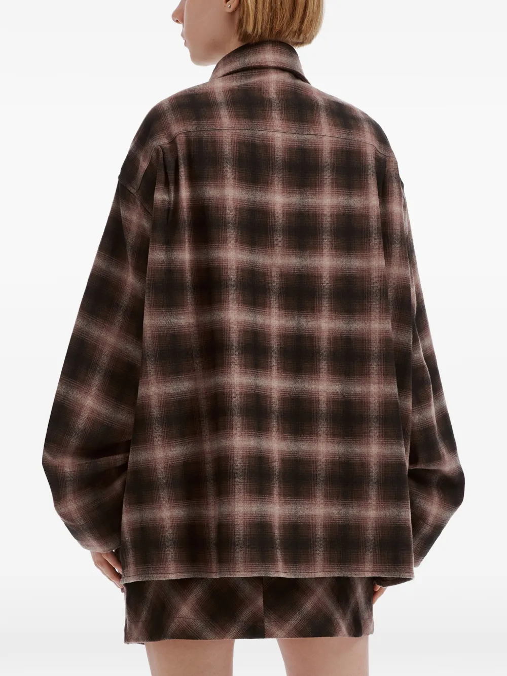 b+ab Geruit shirtjack Bruin