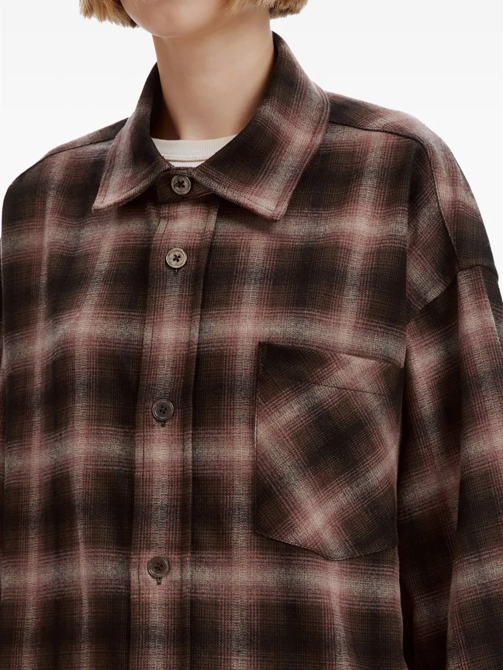 b+ab Geruit shirtjack Bruin