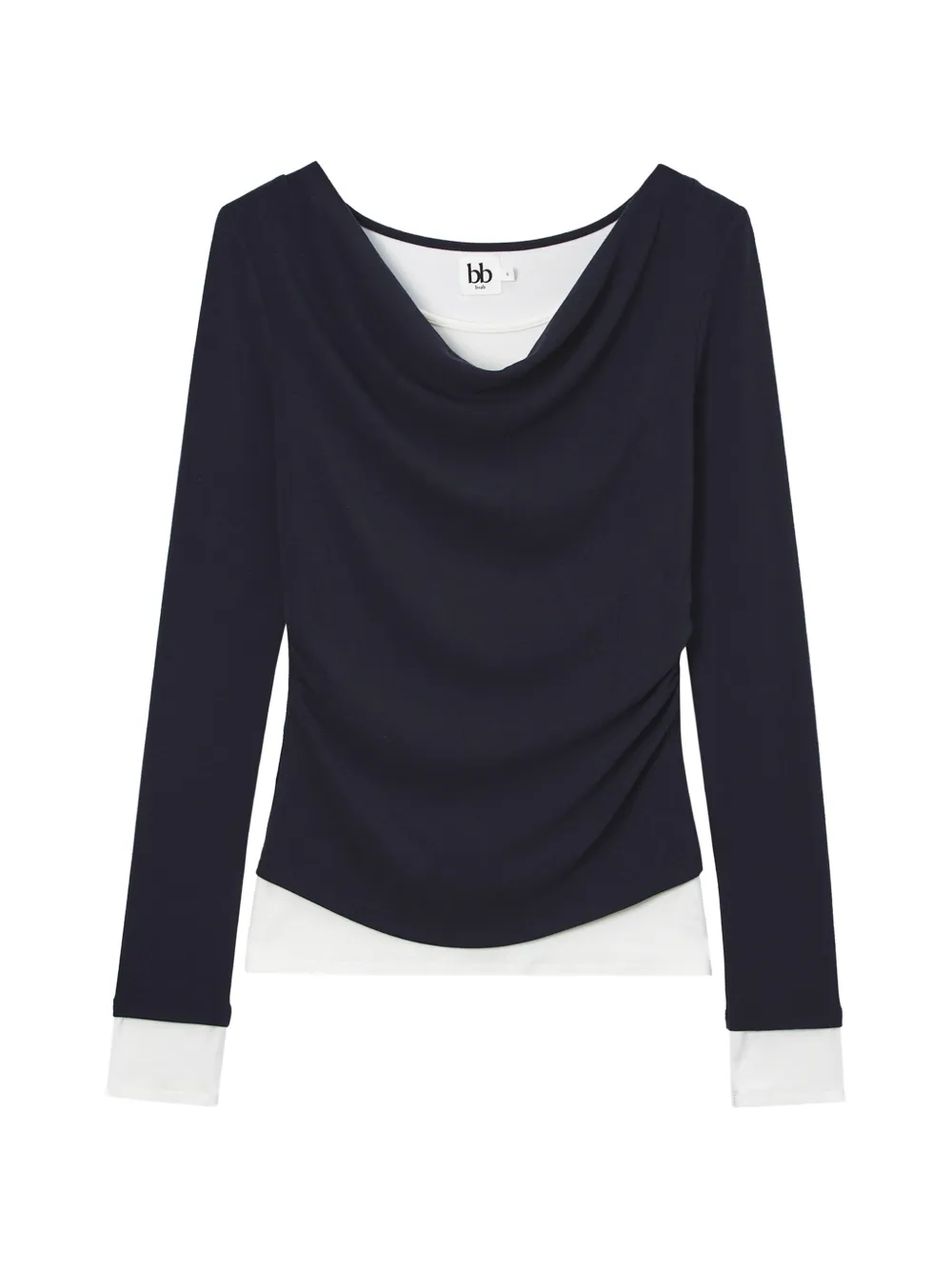 b+ab cowl-neck layered-effect top