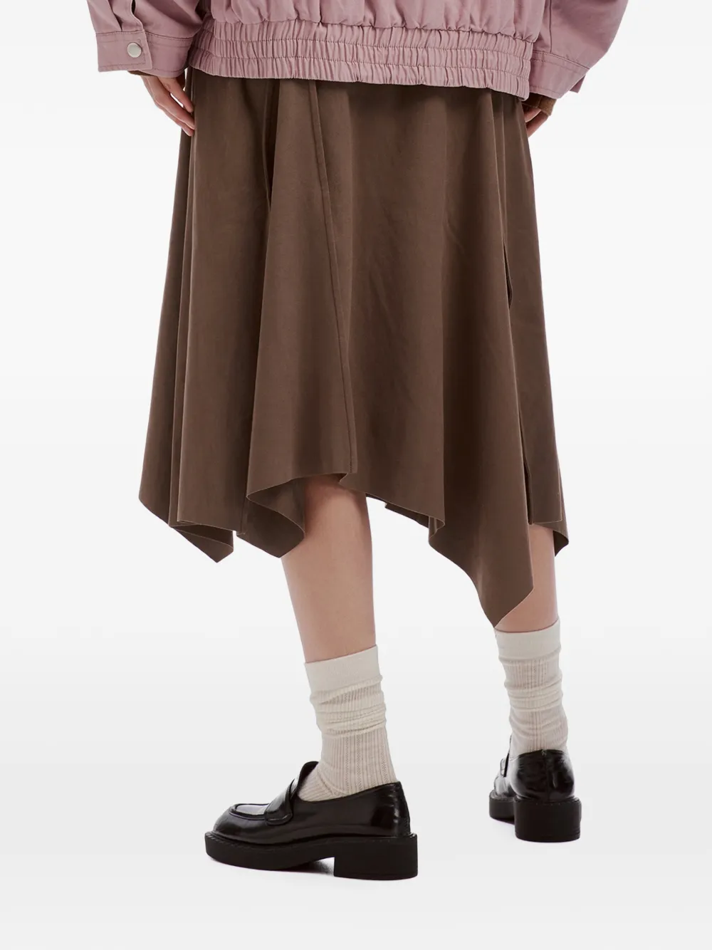 b+ab asymmetric panelled midi skirt Bruin