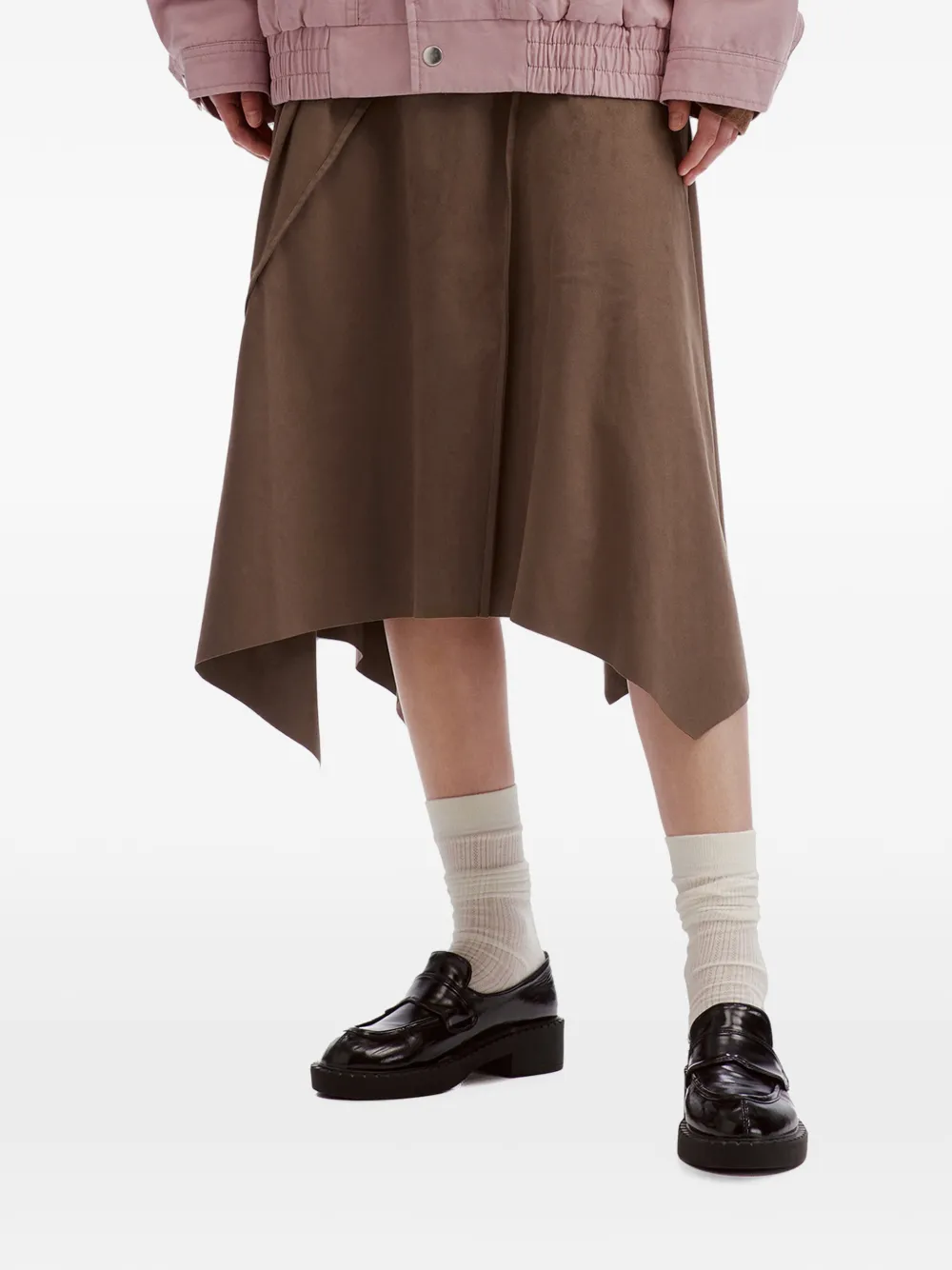 b+ab asymmetric panelled midi skirt Bruin