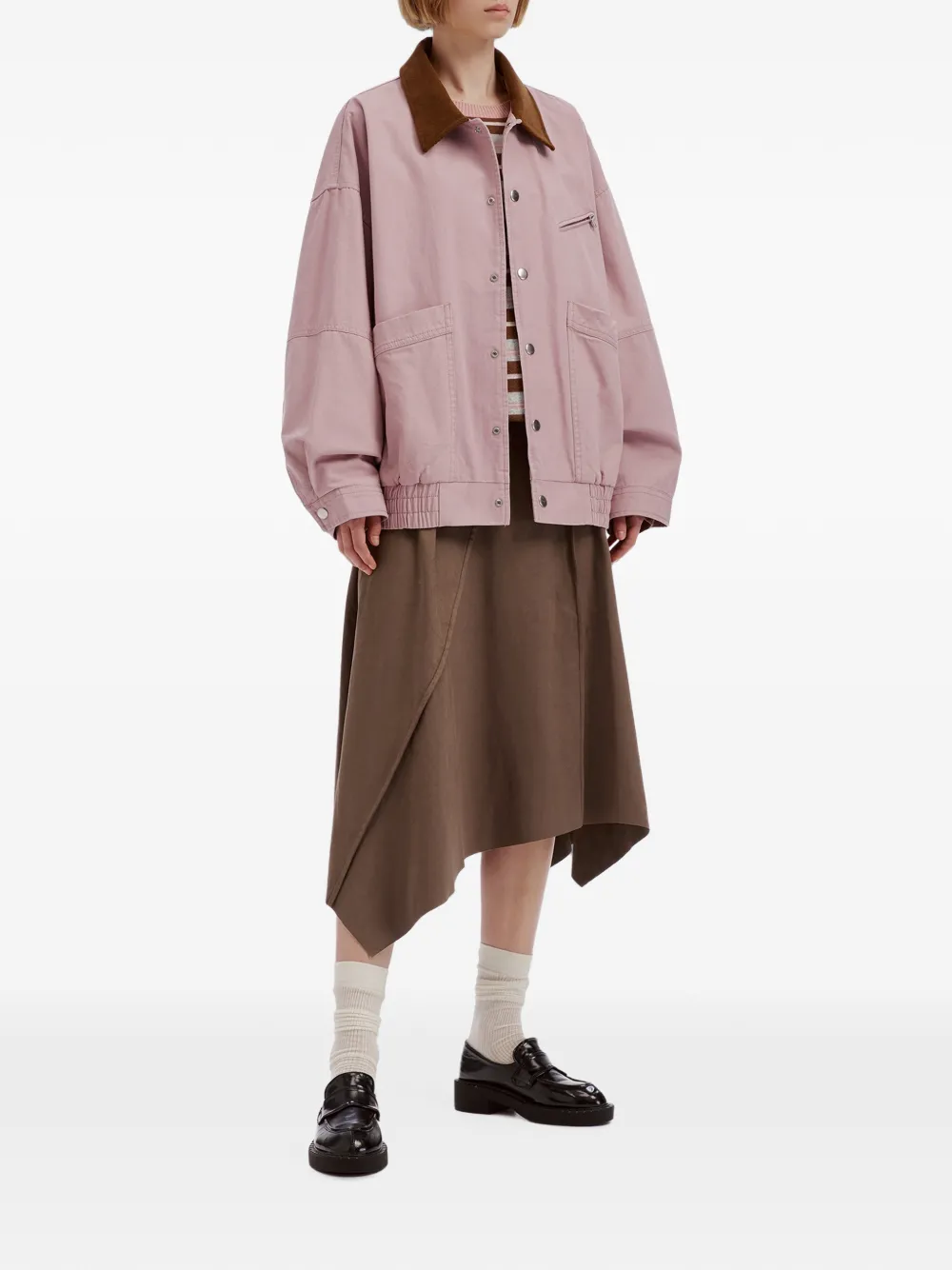 b+ab asymmetric panelled midi skirt Bruin