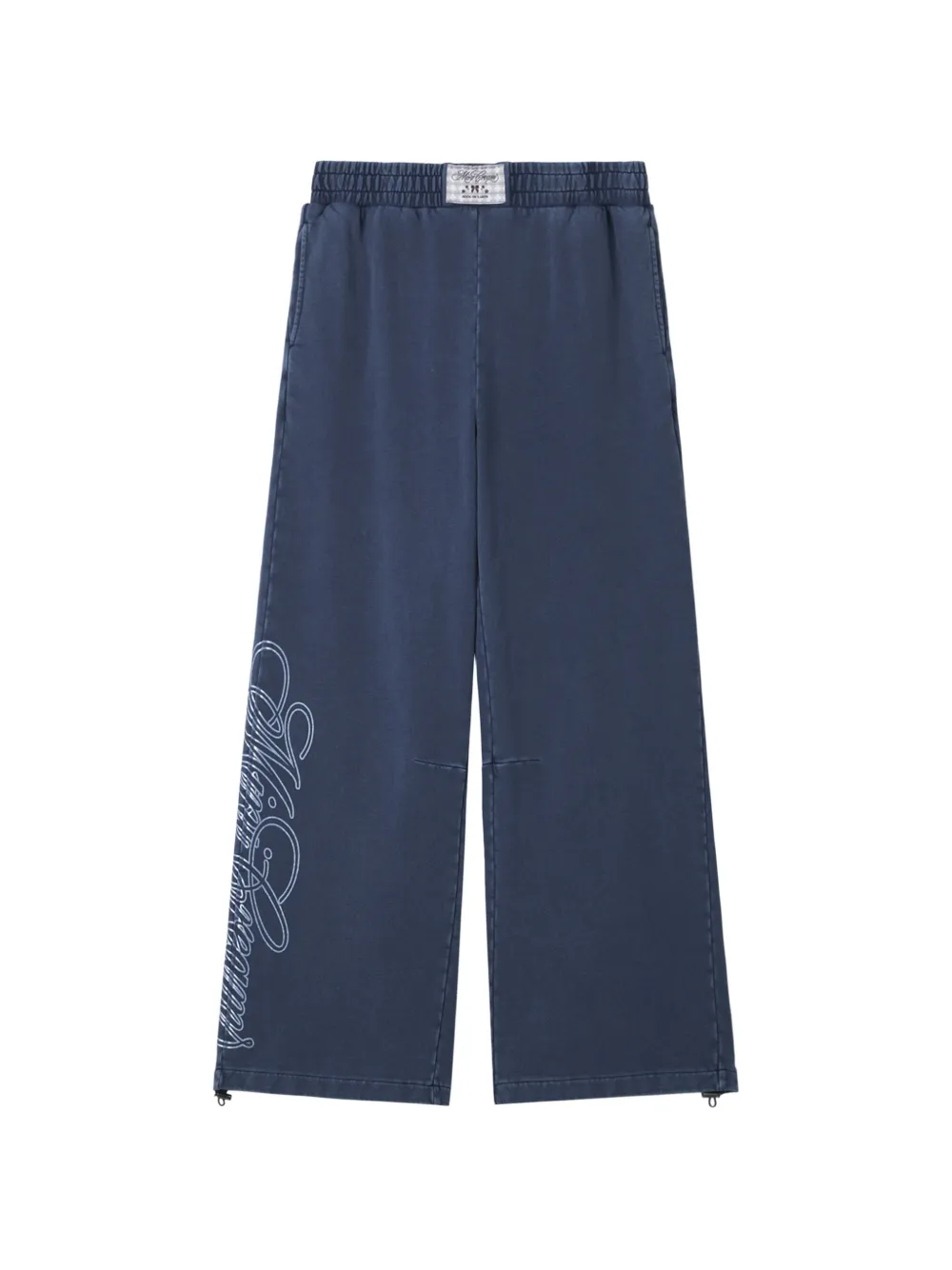 Mini Cream logo-print wide-leg track pants - Blu