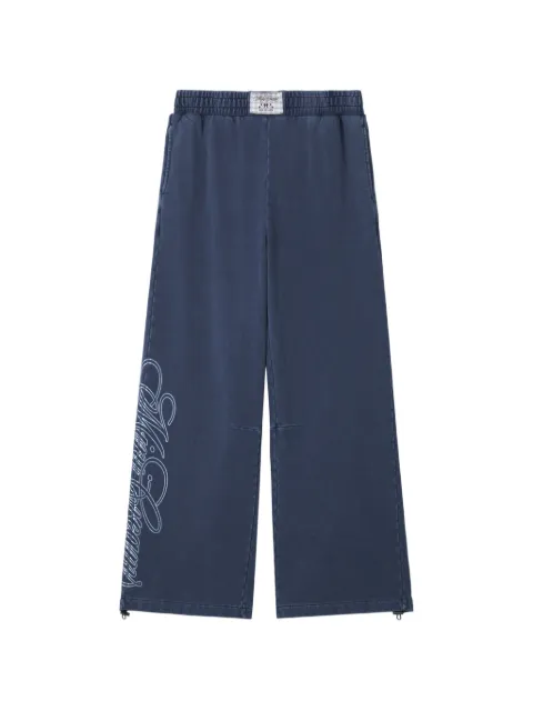Mini Cream logo-print wide-leg track pants