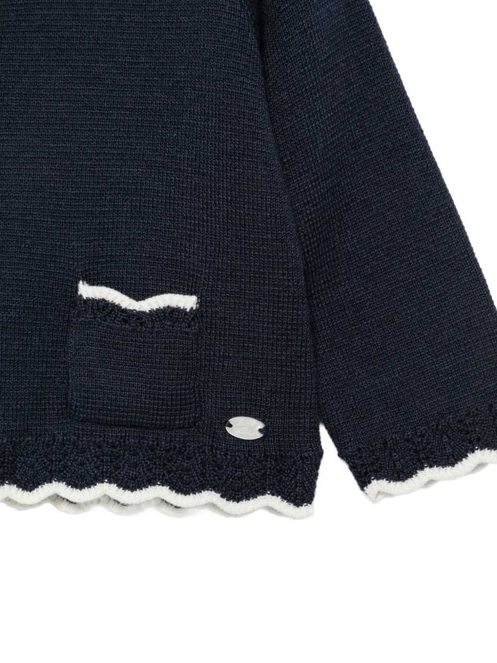 Tartine Et Chocolat scalloped-trim cardigan Blauw