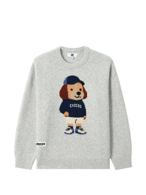 CHOCOOLATE intarsia-knit crew-neck sweater
