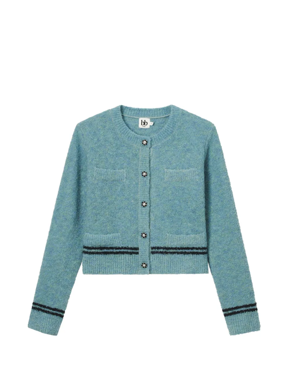 b+ab stripe-detail bouclé cardigan