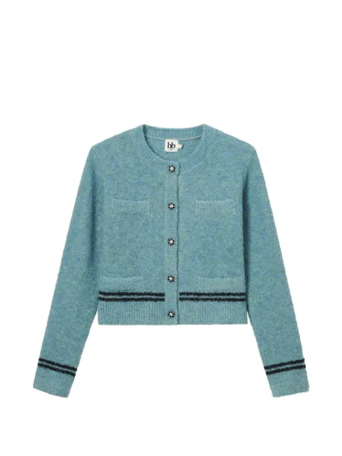 b+ab stripe-detail bouclé cardigan