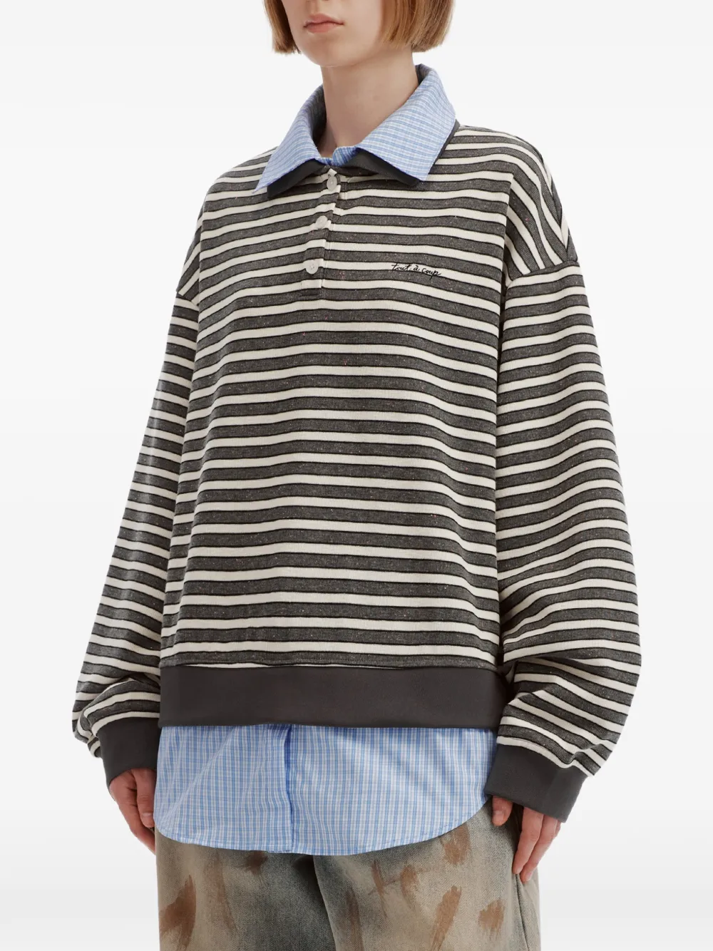 tout a coup striped layered sweater Grijs