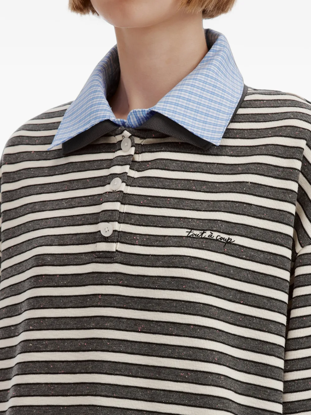 tout a coup striped layered sweater Grijs