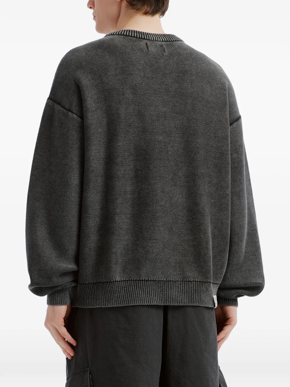 izzue logo-embroidered cotton sweatshirt Grijs