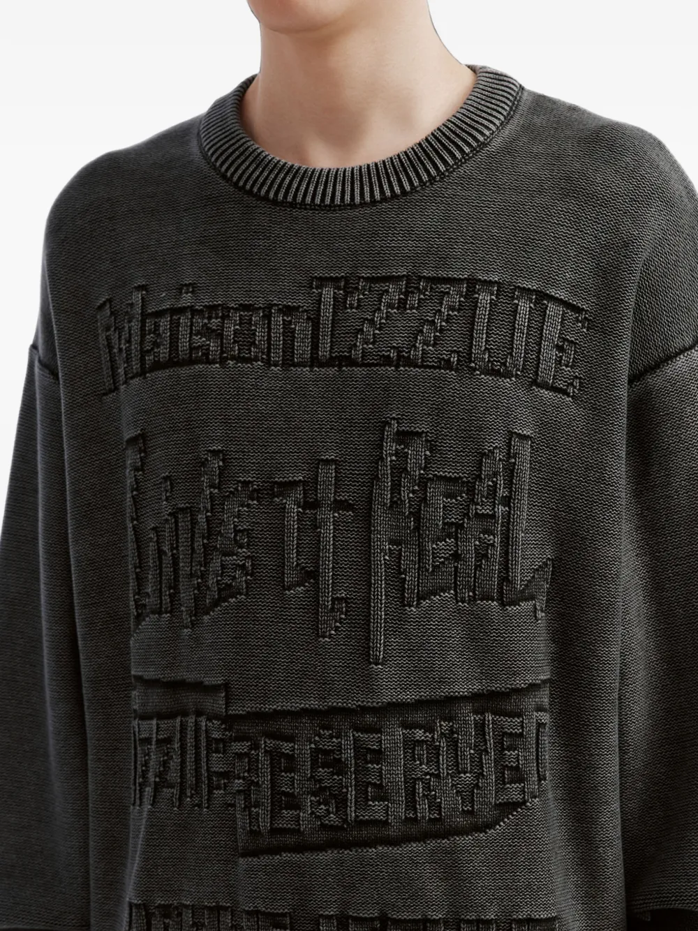 izzue logo-embroidered cotton sweatshirt Grijs