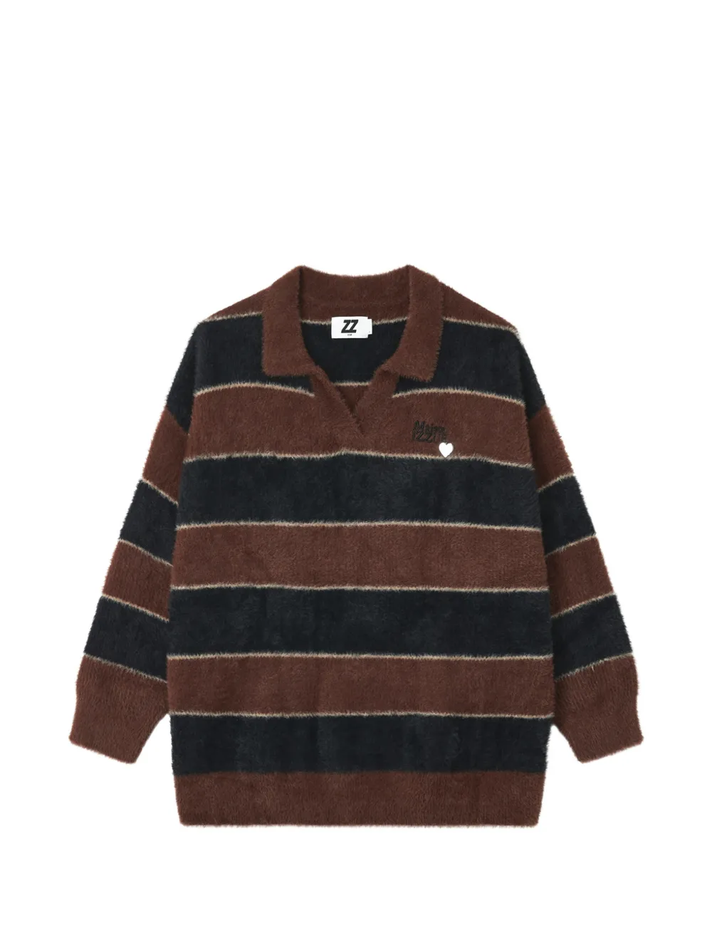 izzue Maglionein maglia soffice a righe - Marrone
