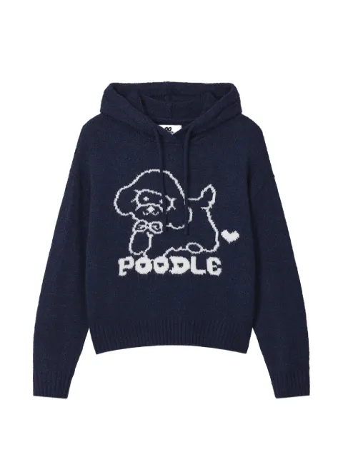 CHOCOOLATE intarsia-knit drawstring hoodie