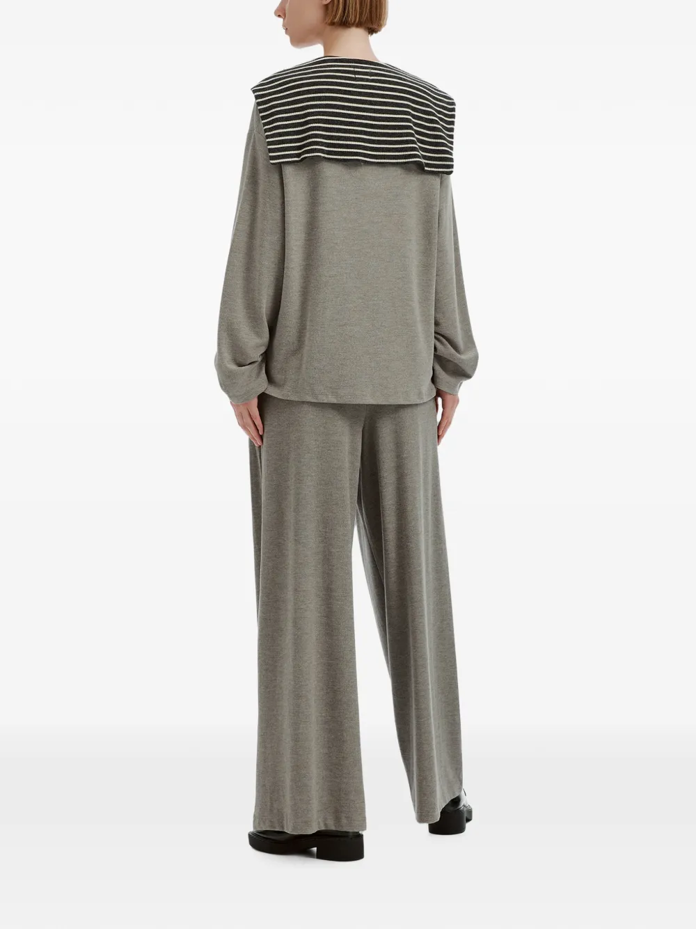 b+ab drawstring wide-leg tracksuit set Grijs