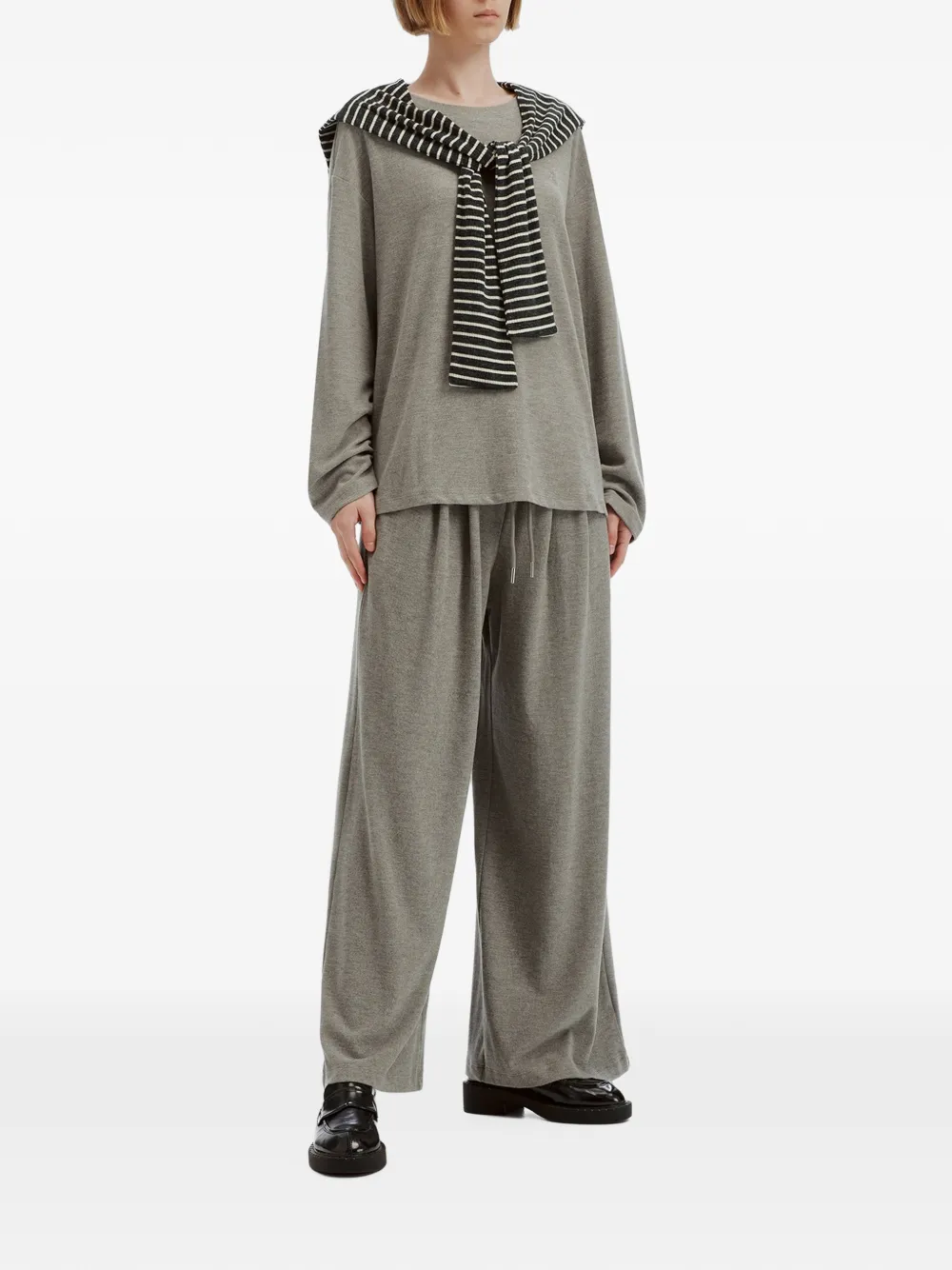 b+ab drawstring wide-leg tracksuit set Grijs