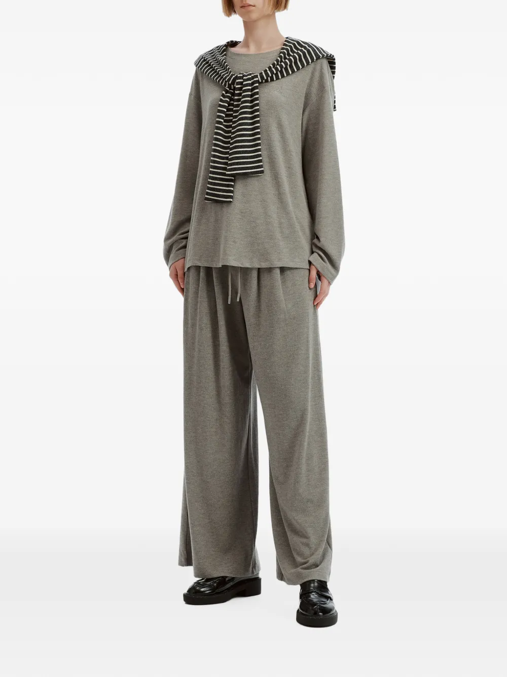 b+ab drawstring wide-leg tracksuit set Grijs