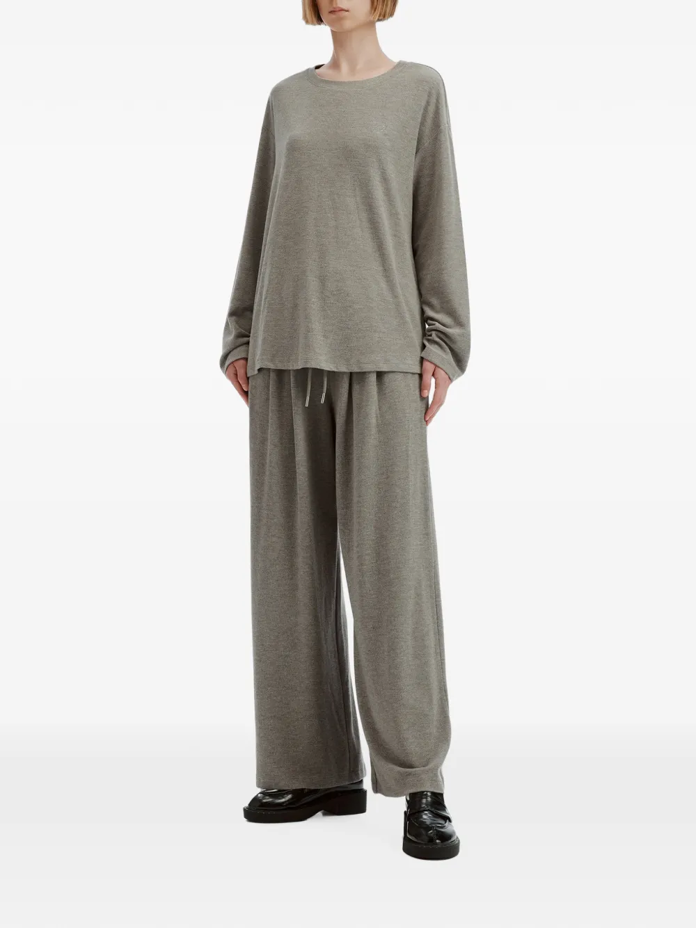 b+ab drawstring wide-leg tracksuit set Grijs