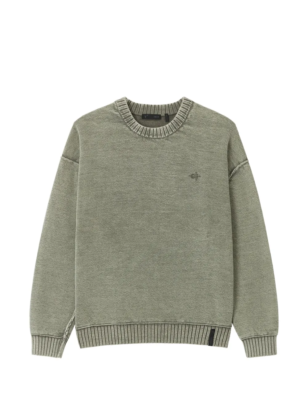 FIVE CM skeleton-embroidered distressed-effect sweater