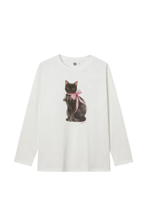 b+ab cat-print long-sleeve T-shirt