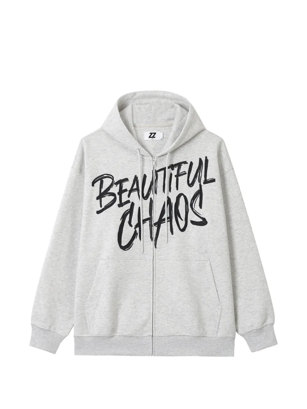 izzue slogan-print zip-up hoodie