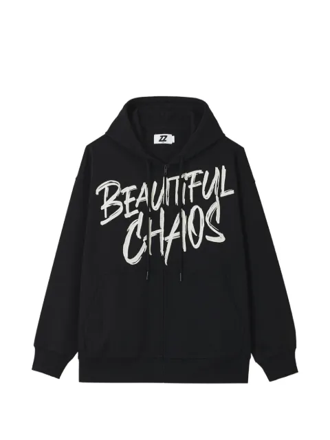 izzue logo-print zip-up hoodie