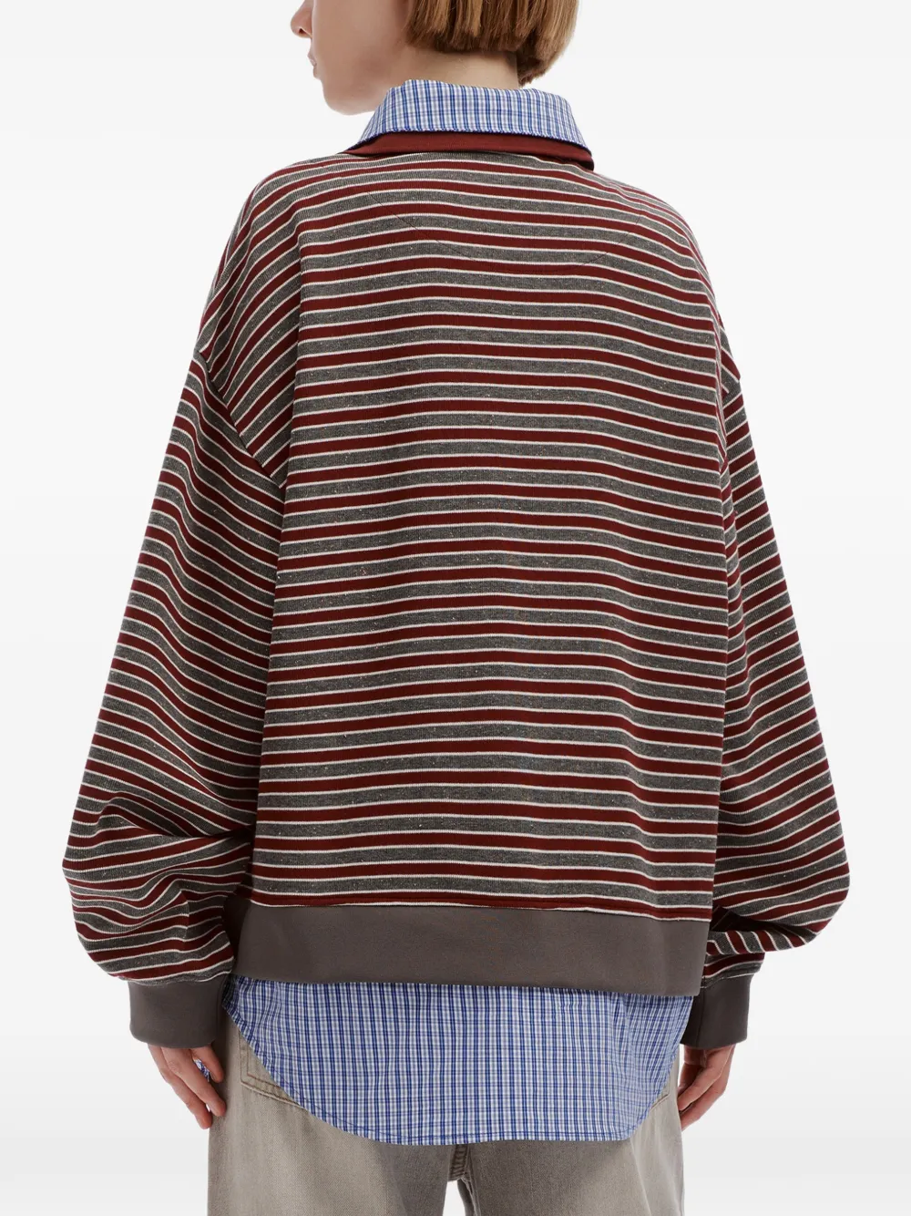 tout a coup striped layered-effect sweater Rood