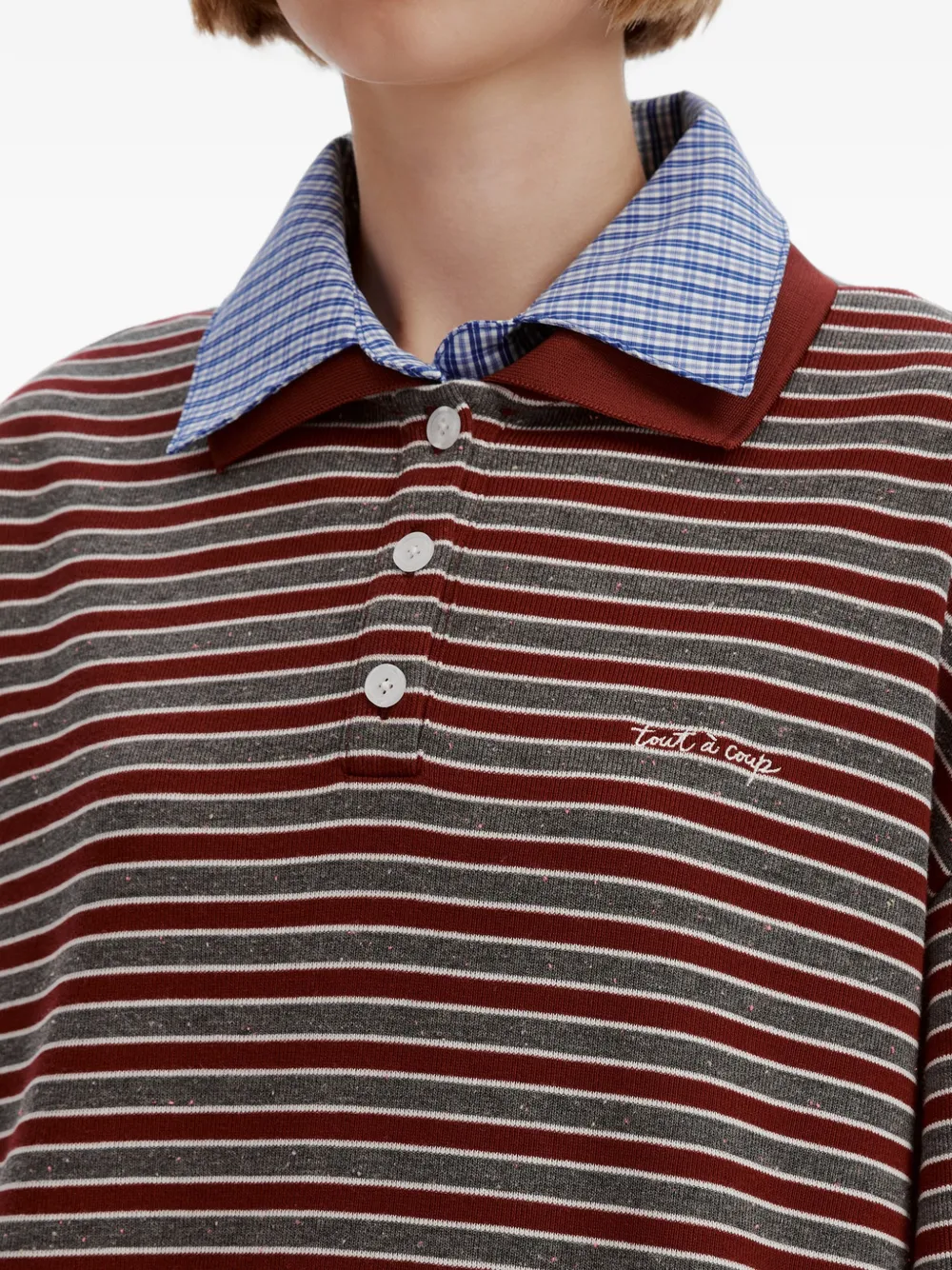 tout a coup striped layered-effect sweater Rood
