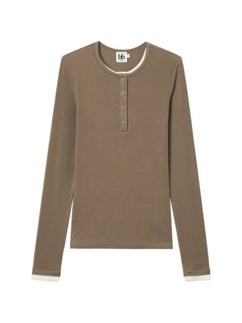 b+ab layered-detail henley T-shirt