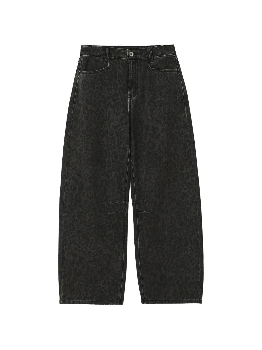 tout a coup leopard-print wide-leg jeans - Grigio