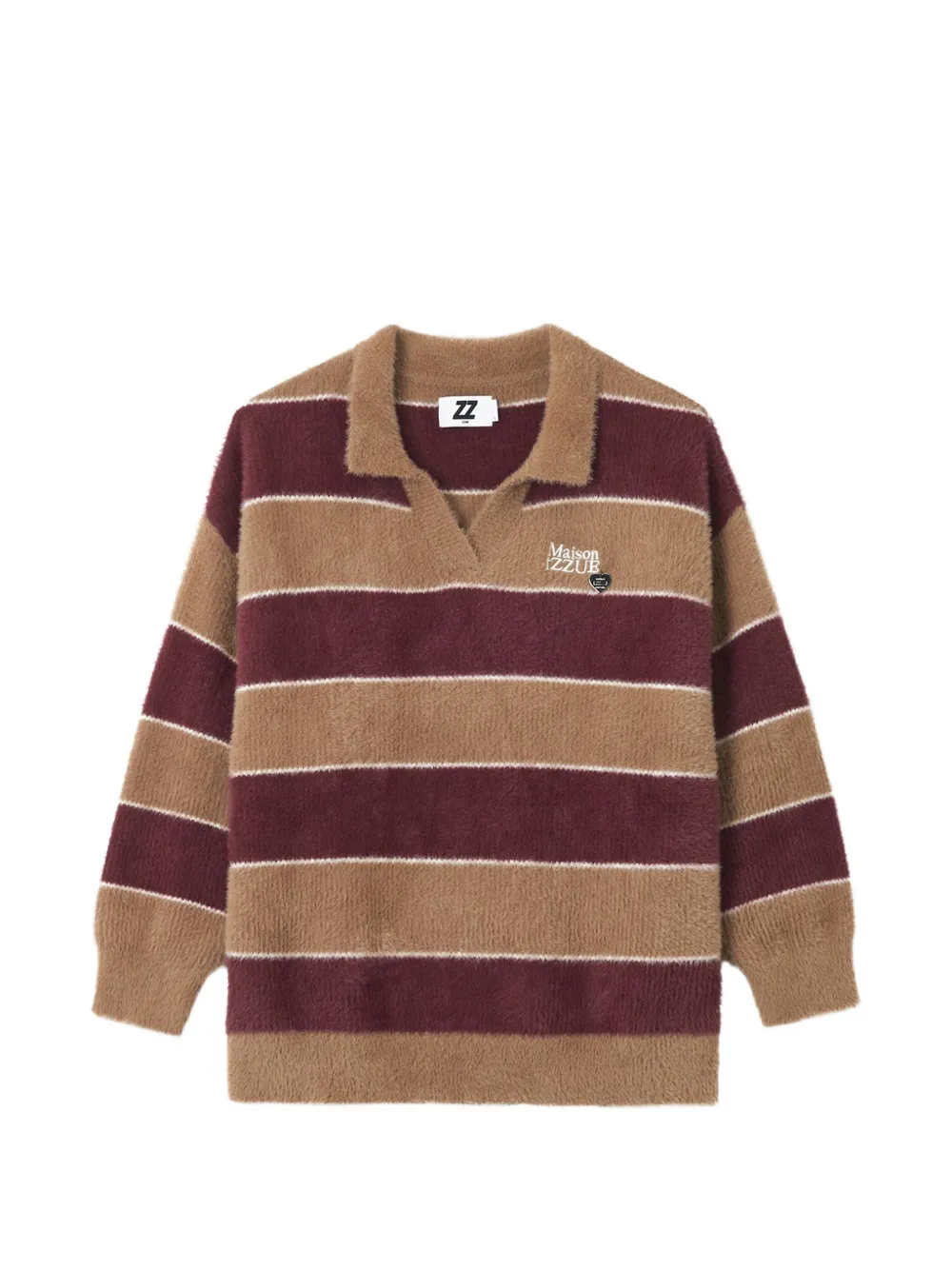 izzue pull rayé en maille texturée - Marron izzue pull rayé en maille texturée - Marron