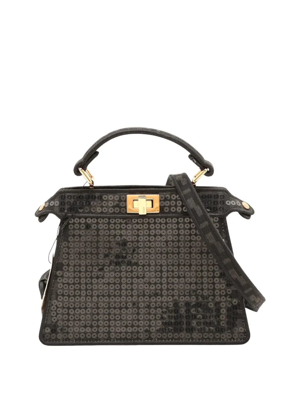 Fendi Pre-Owned 2010-2026 Petite Sequin and Canvas Peekaboo ISeeU satchel - Nero